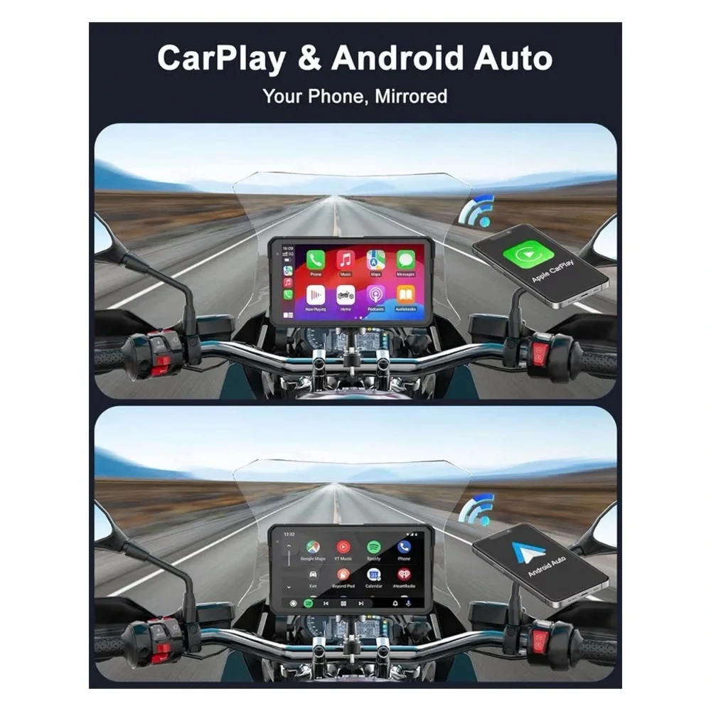 NIB motorcycle dash cam with CarPlay. Front and back camera